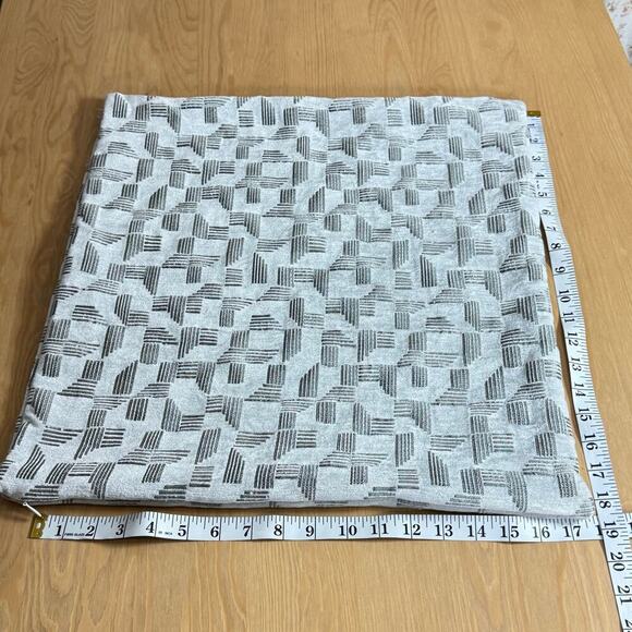 West Elm Cut Geo Chenille Jacquard Square Pillow Cover 18x18 Stone White - Picture 7 of 7